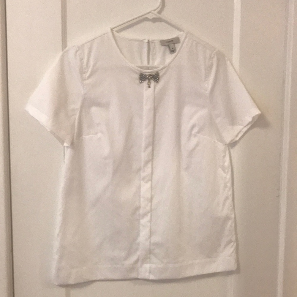 Jcrew top with gem bowl